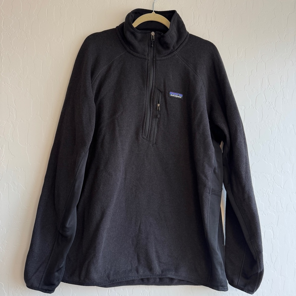Patagonia Performance Better Sweater 1/4 Zip Fleece Black Mens XXL 2XL Polartec